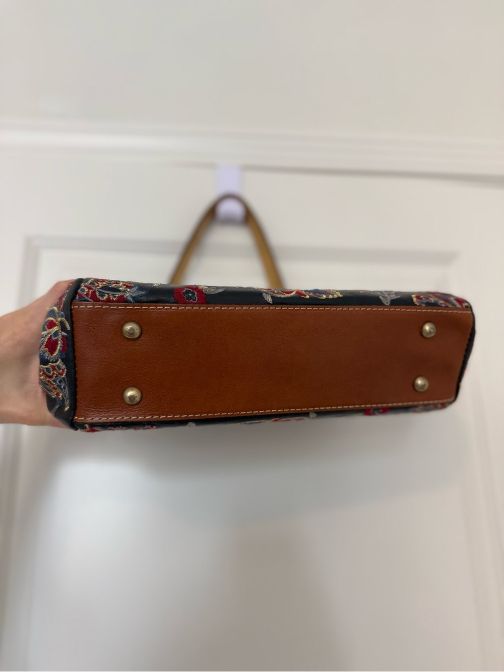 Patricia Nash Floral Embroidered Top-Handle Satchel Bag - Picture 3 of 15